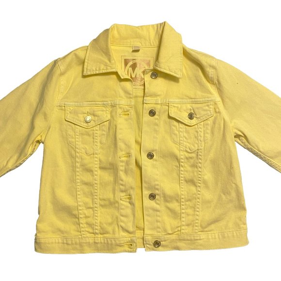 Michael Kors Denim Crop Jacket / Yellow / Small - Picture 1 of 7